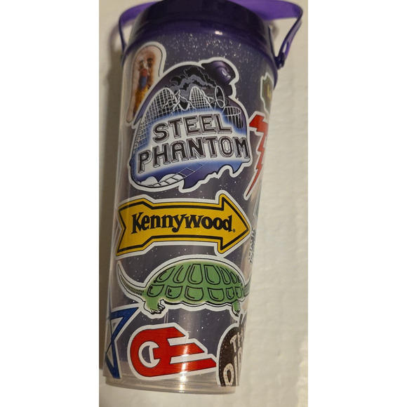 Kennywood Reusable 2023 Souvenir Cup With Straw Log Jammer Pippin Steel Whirley - Picture 6 of 10